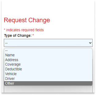 request change menu